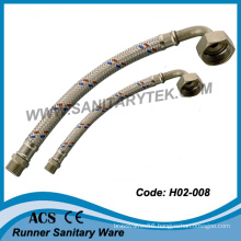 Stainless Steel Braided Flexible Hose, M/M Thread (elbow connector)